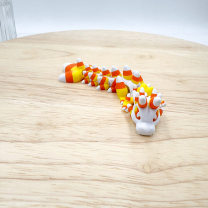 Candy Corn Halloween Dragon Figurine