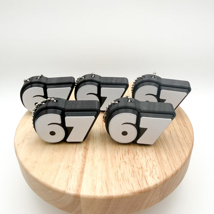 67 Six Seven Novelty Clickie Keychain - 3D Printed