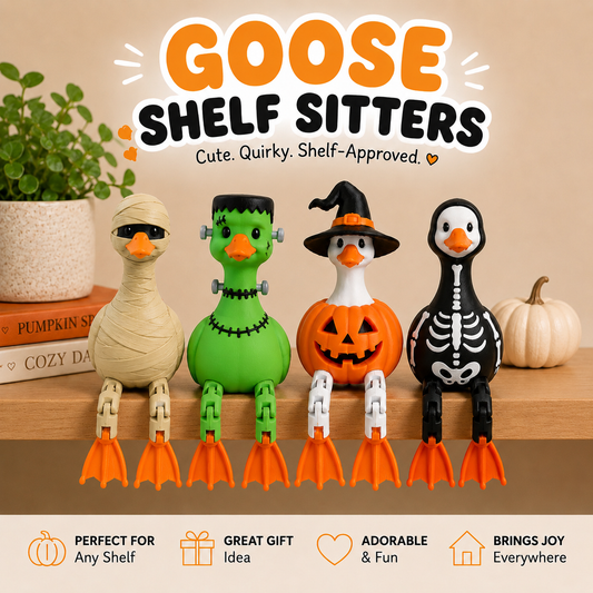 Goose Shelf Sitters 3D Printed Collectible Figurine & Decor
