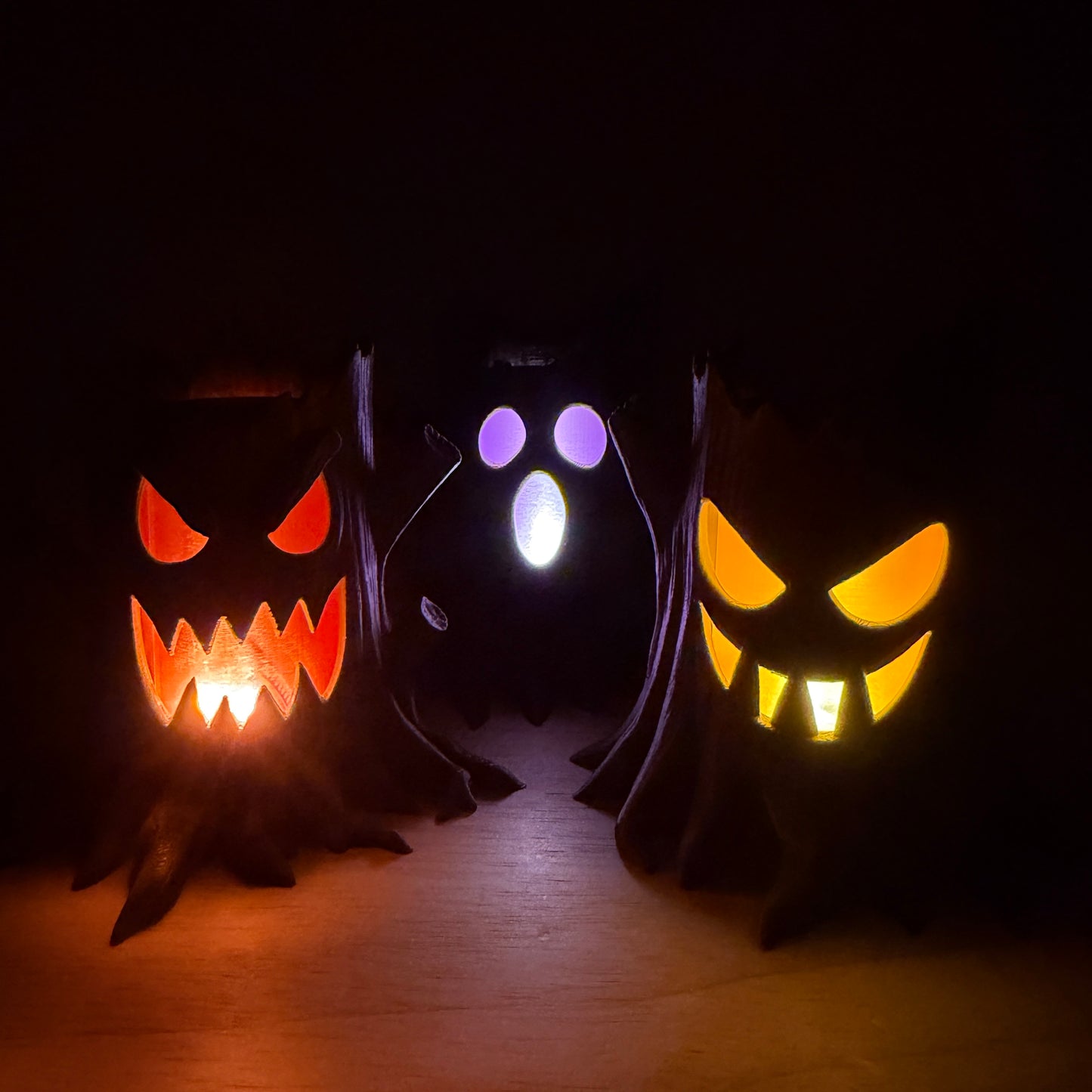 Spooky Stumps Set of 3 Halloween Decor