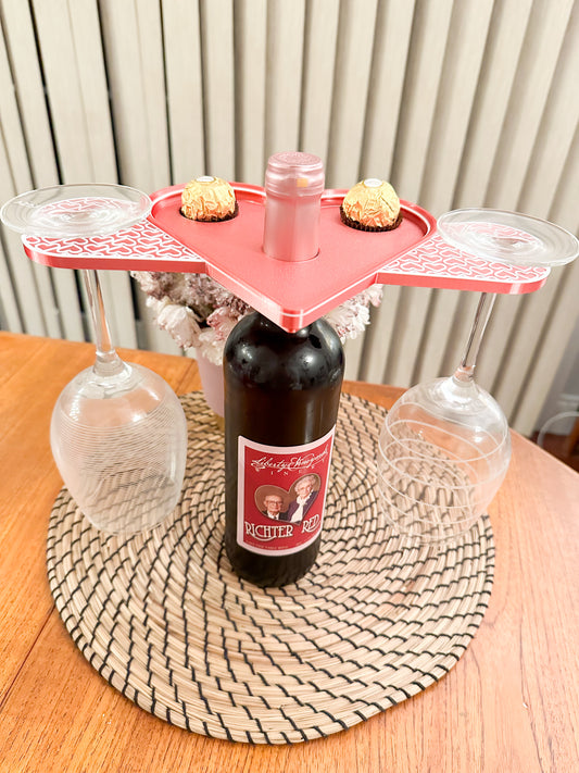 Wine  & Chocolate Tray Valentines Day Date Night Gift