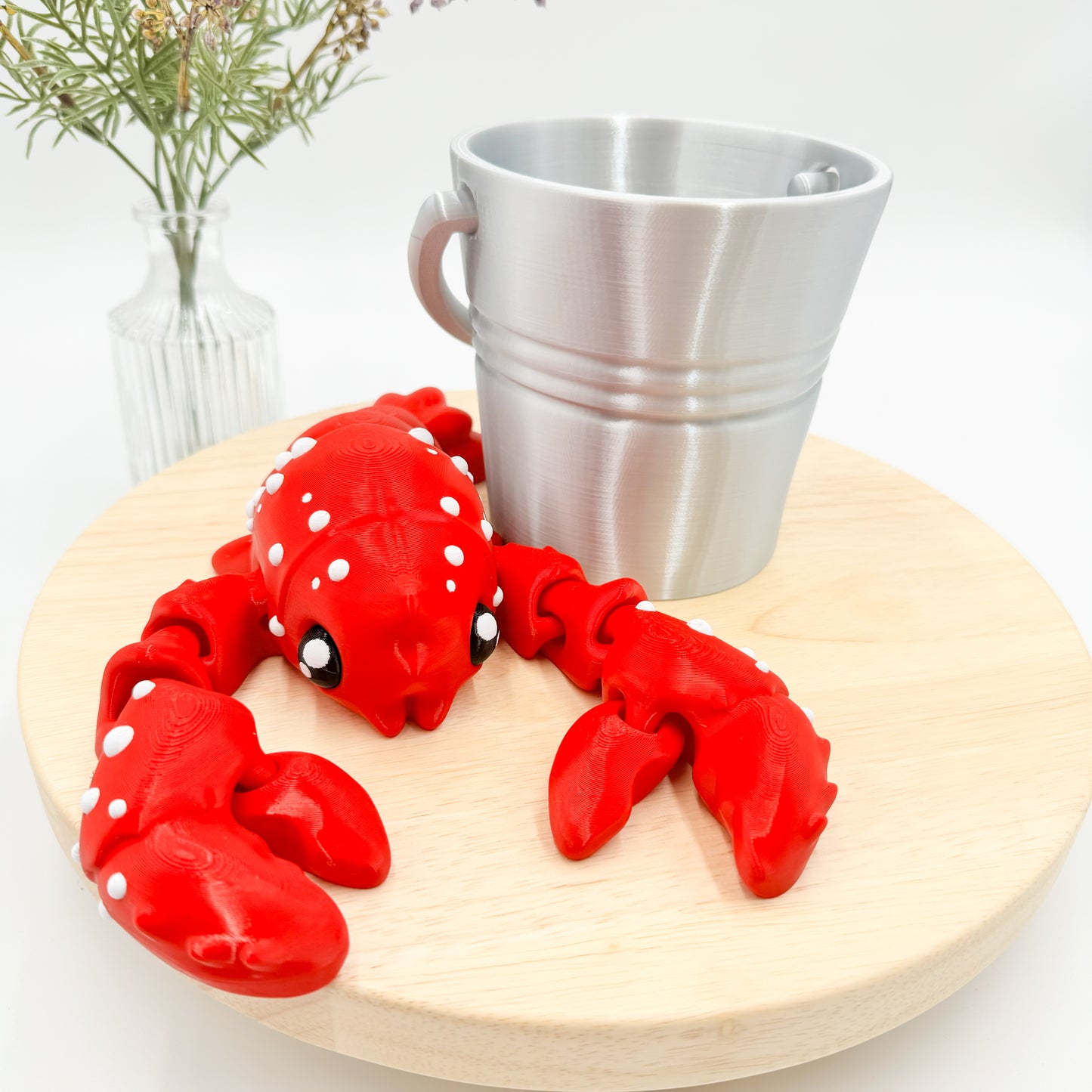 Jumbo Lobster and Bucket 3D Printed Figurine