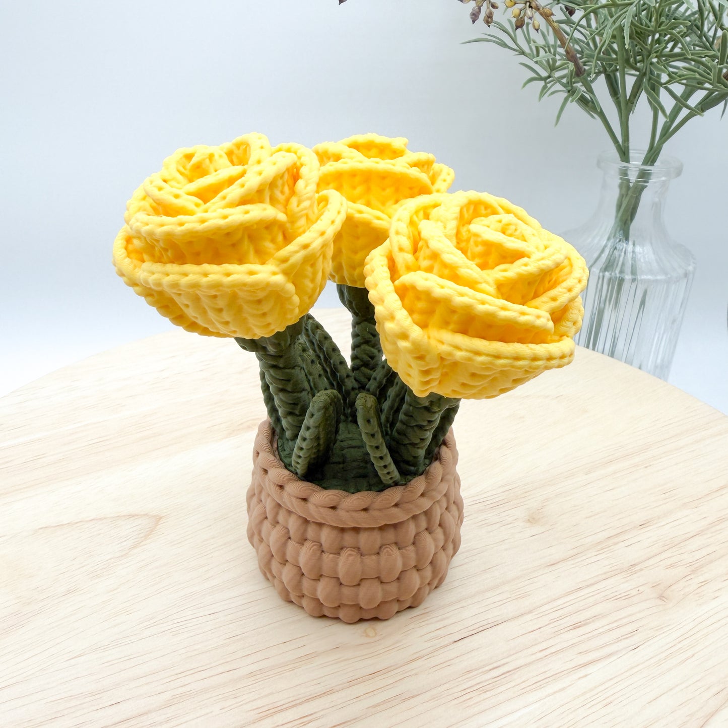 3D printed knit rose collectible