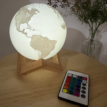 Lithophane Moon & Earth Display - 3D Printed Collectible