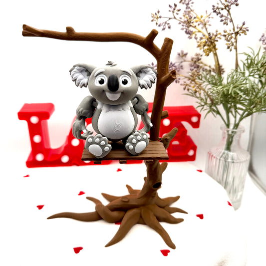 3D Printed Koala with Tree Collectible