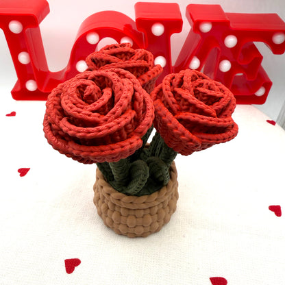 3D printed knit rose collectible