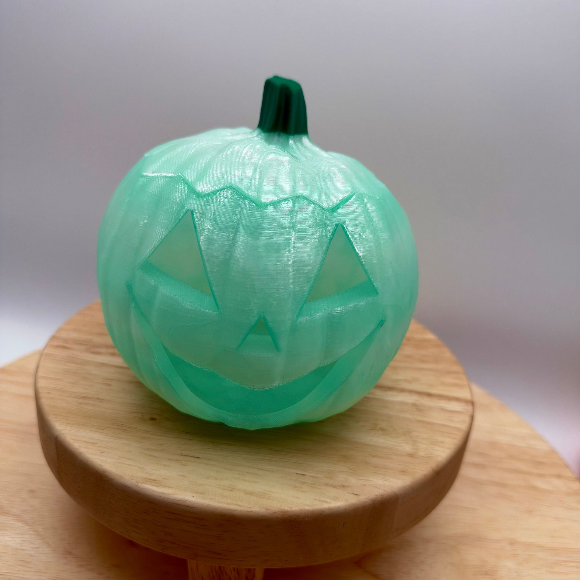 Mint green jack-o'-lantern decoration