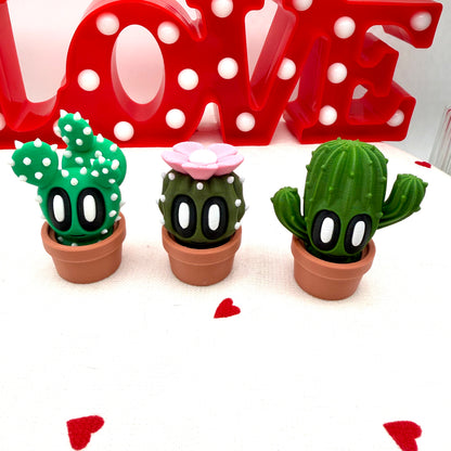 3D Printed Blob Lab Rocks Mini Cactus Mushroom plants collectible