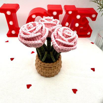 3D printed knit rose collectible