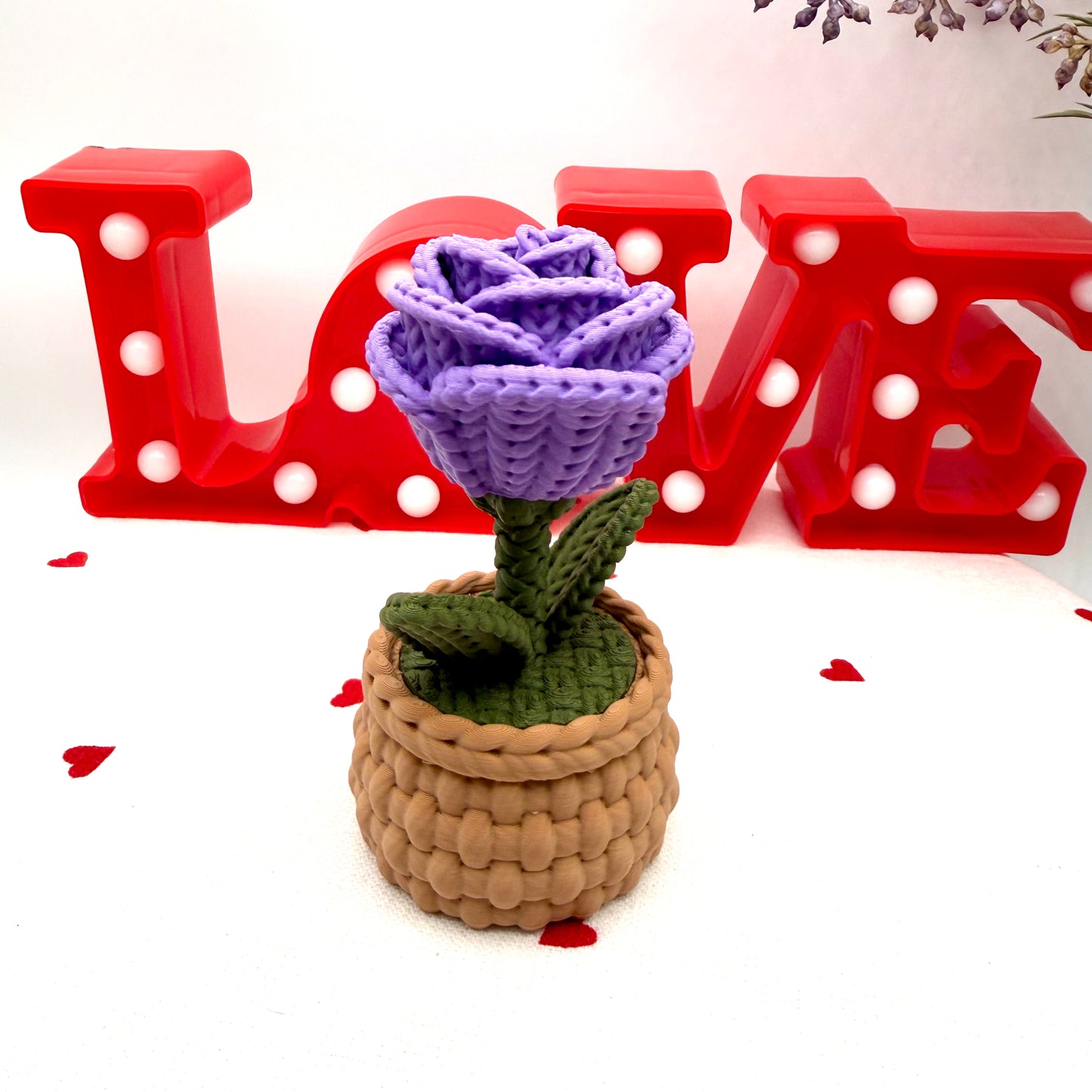 3D printed knit rose collectible