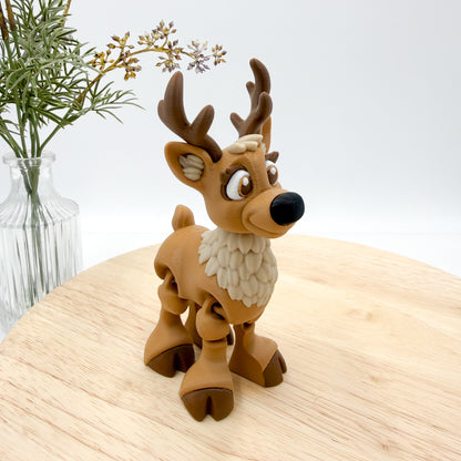 3D Printed Red-Nosed Reindeer Figurine
