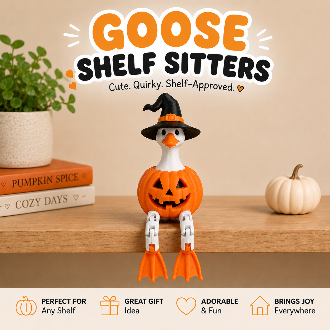 Goose Shelf Sitters 3D Printed Collectible Figurine & Decor