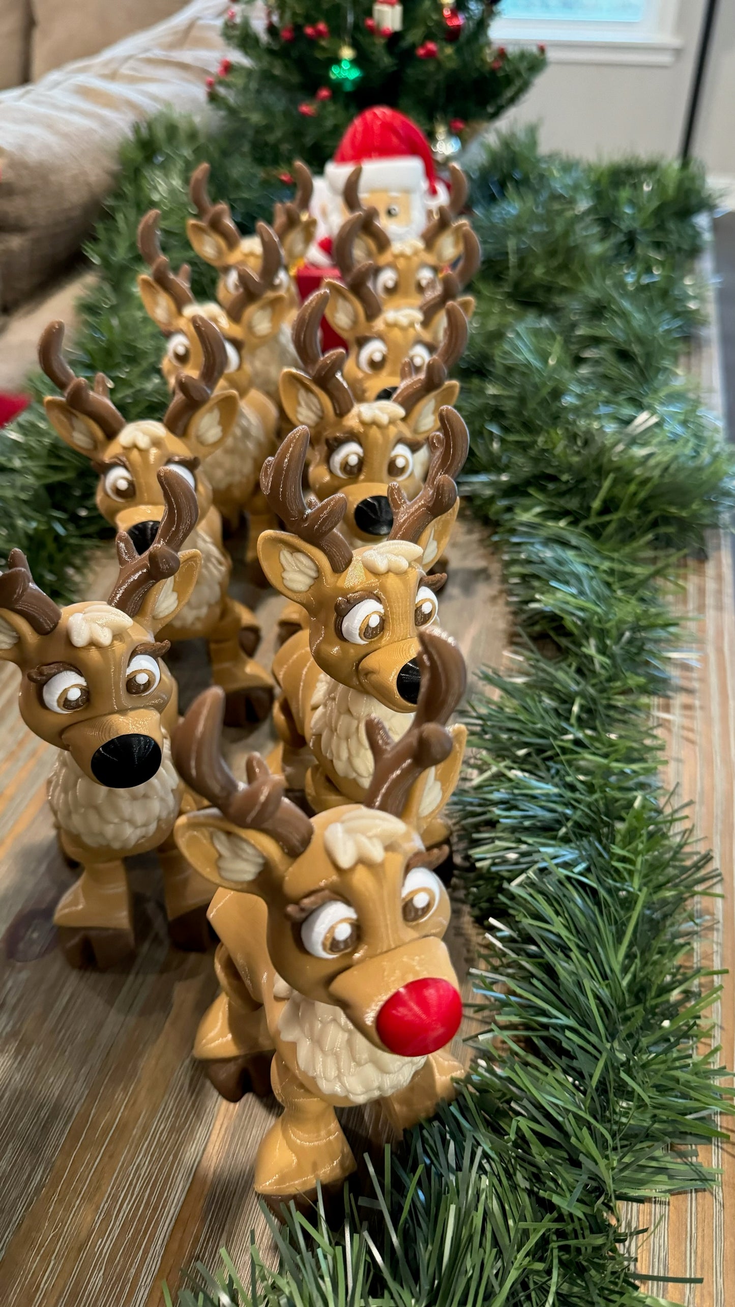 Santa Sleigh & Reindeer Complete Set