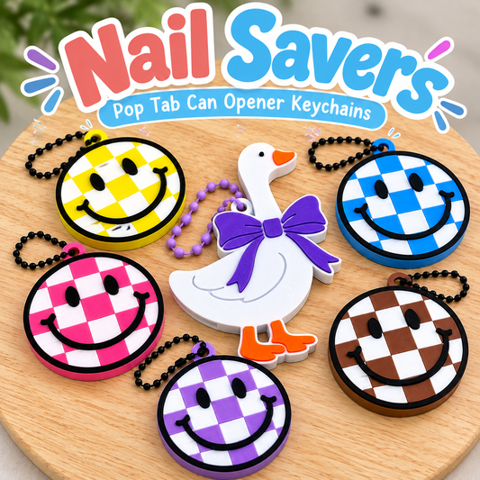Smiley & Goose Nail Saver Pop Tab Can Opener Keychains