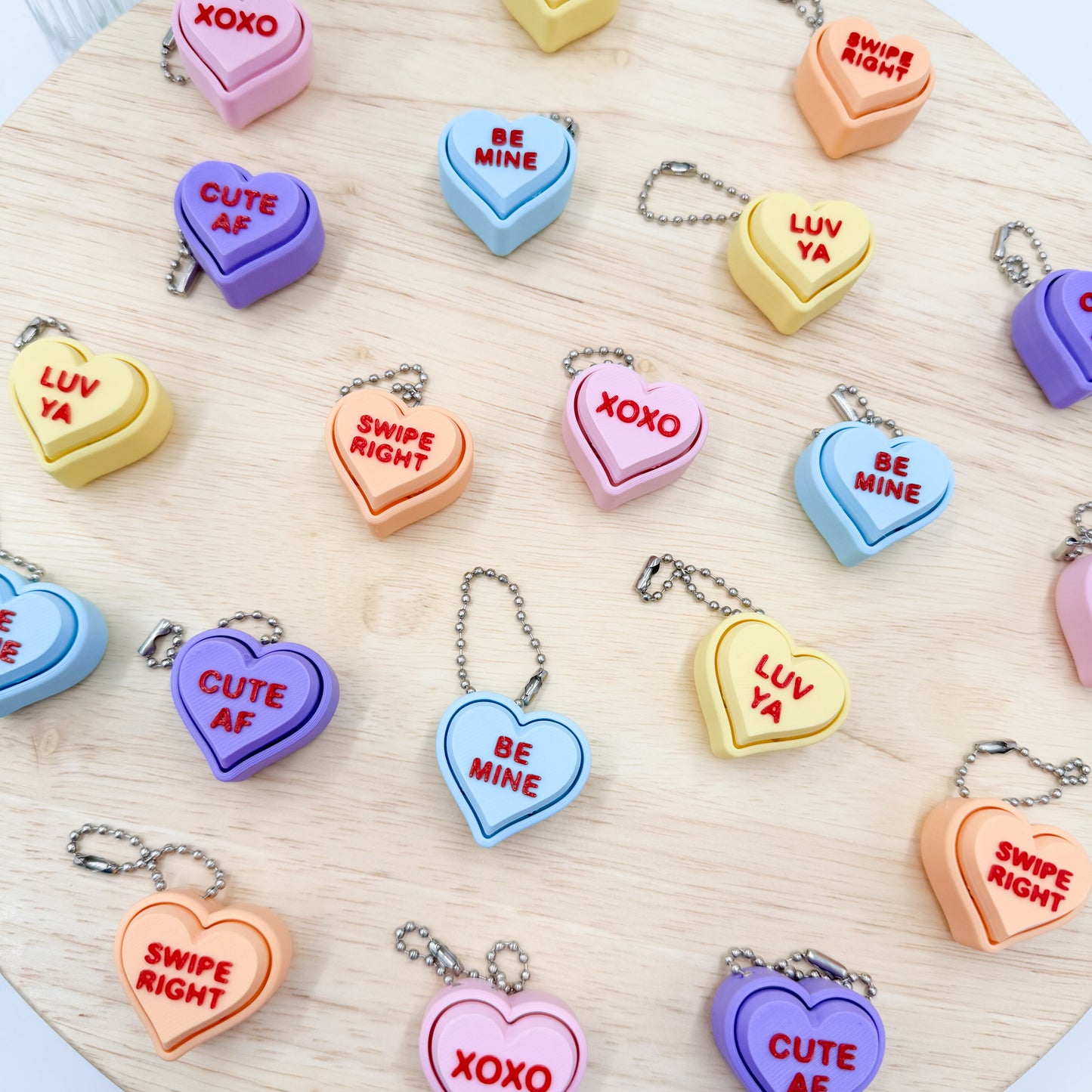 Conversation Heart Clickies Valentine's Day Gift Keychain