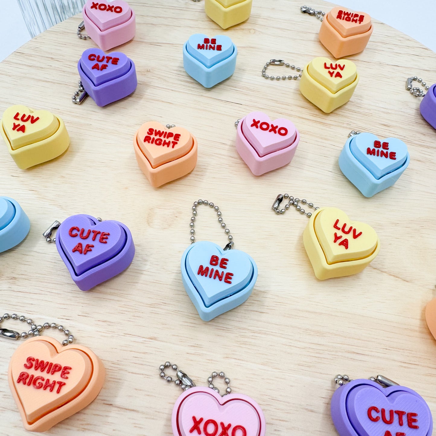 Conversation Heart Clickies Valentine's Day Gift Keychain