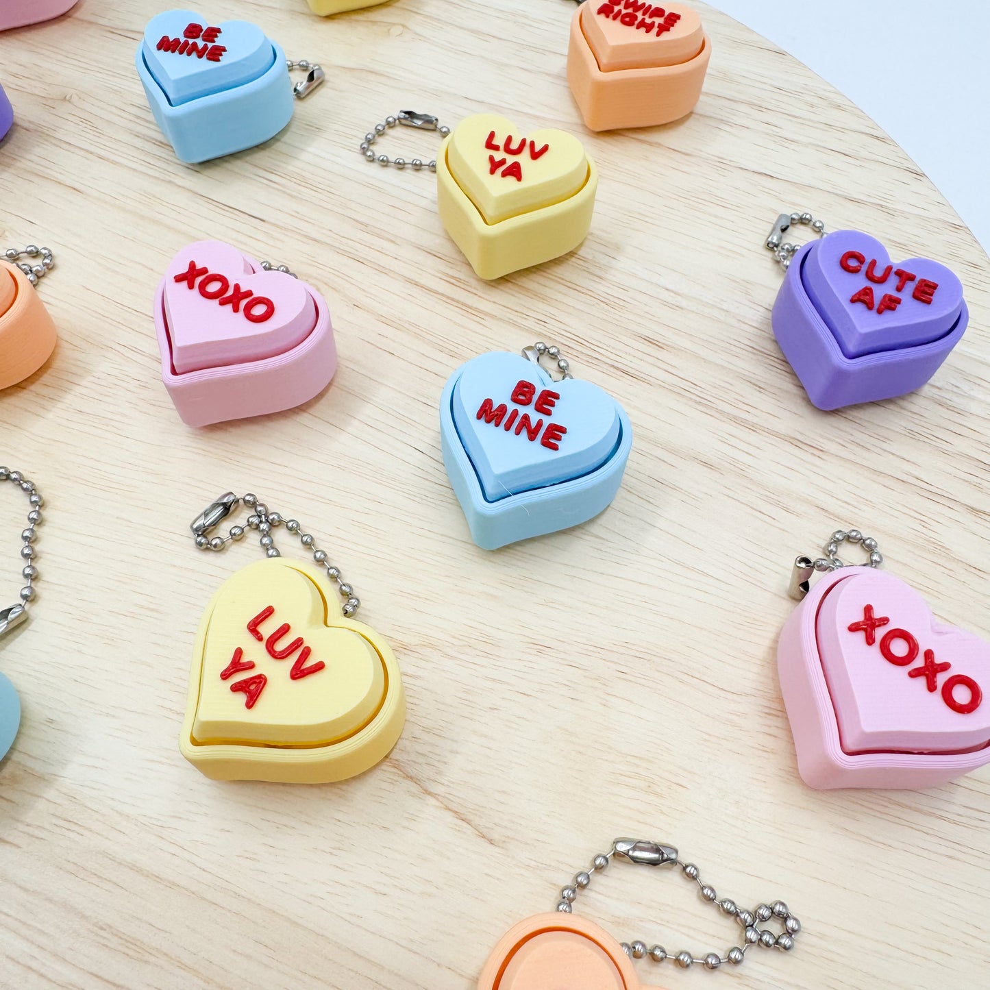 Conversation Heart Clickies Valentine's Day Gift Keychain