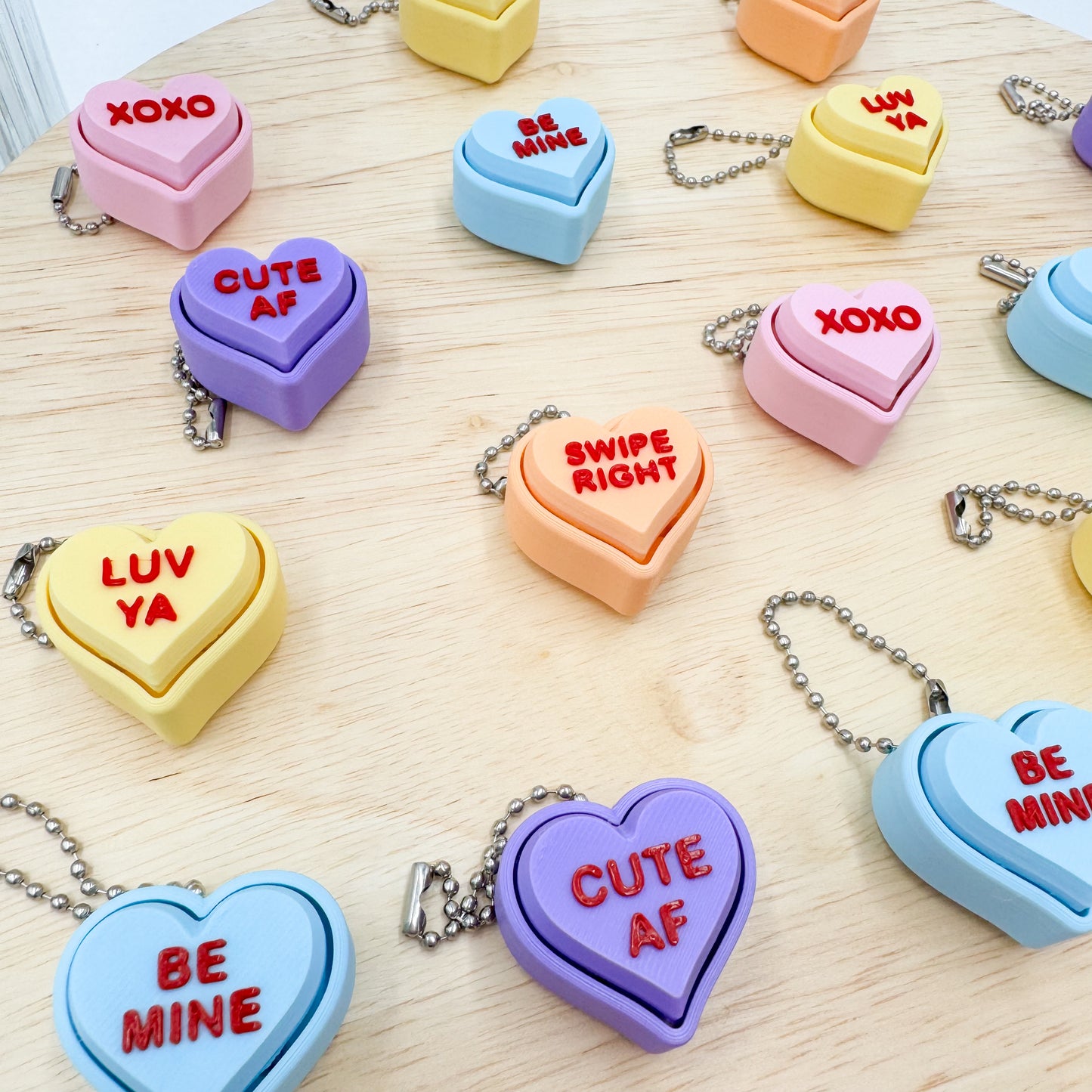 Conversation Heart Clickies Valentine's Day Gift Keychain