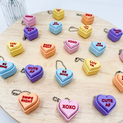 Conversation Heart Clickies Valentine's Day Gift Keychain