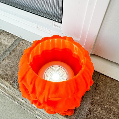 3D Printed Light Up Melting Jack-o'-lantern Pumpkin Decoration - Halloween Decor