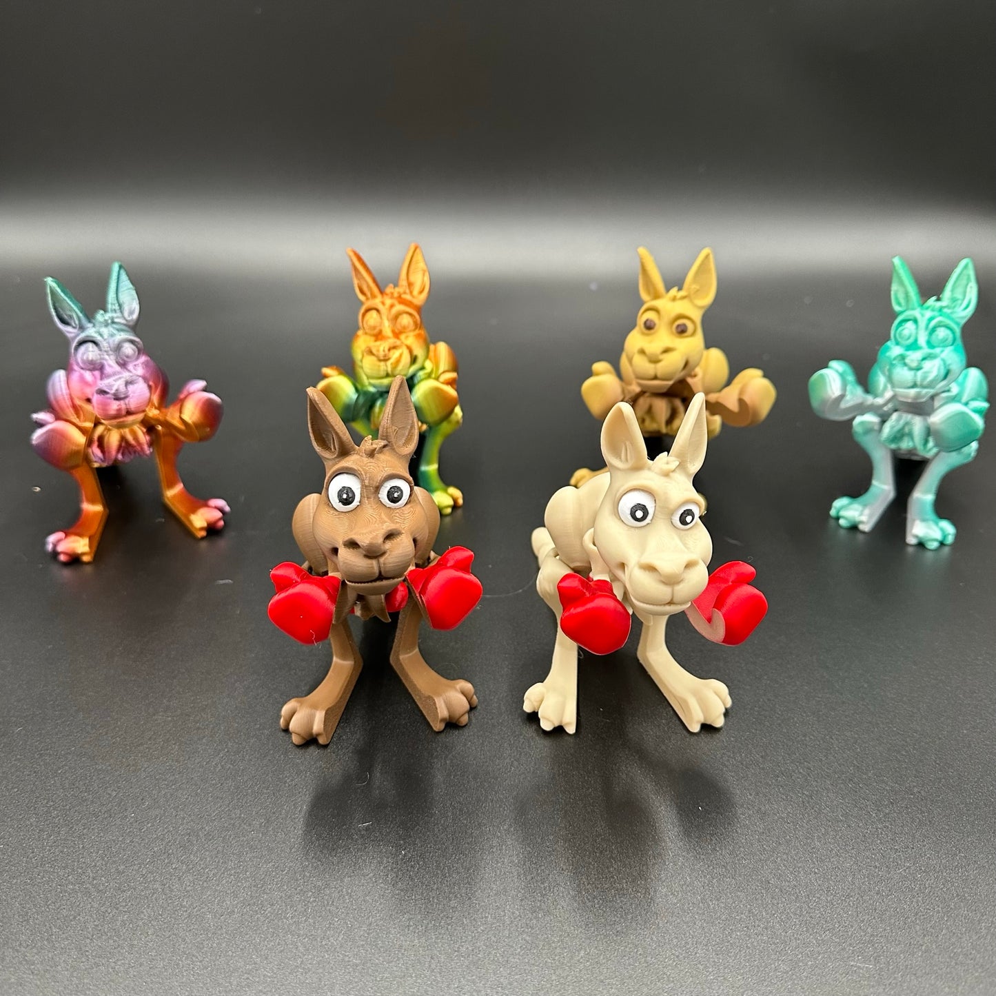 3D Printed Flexi Boxing Kangaroo and Joey