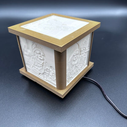 Deluxe Lighted Lithophane Rotating Cube