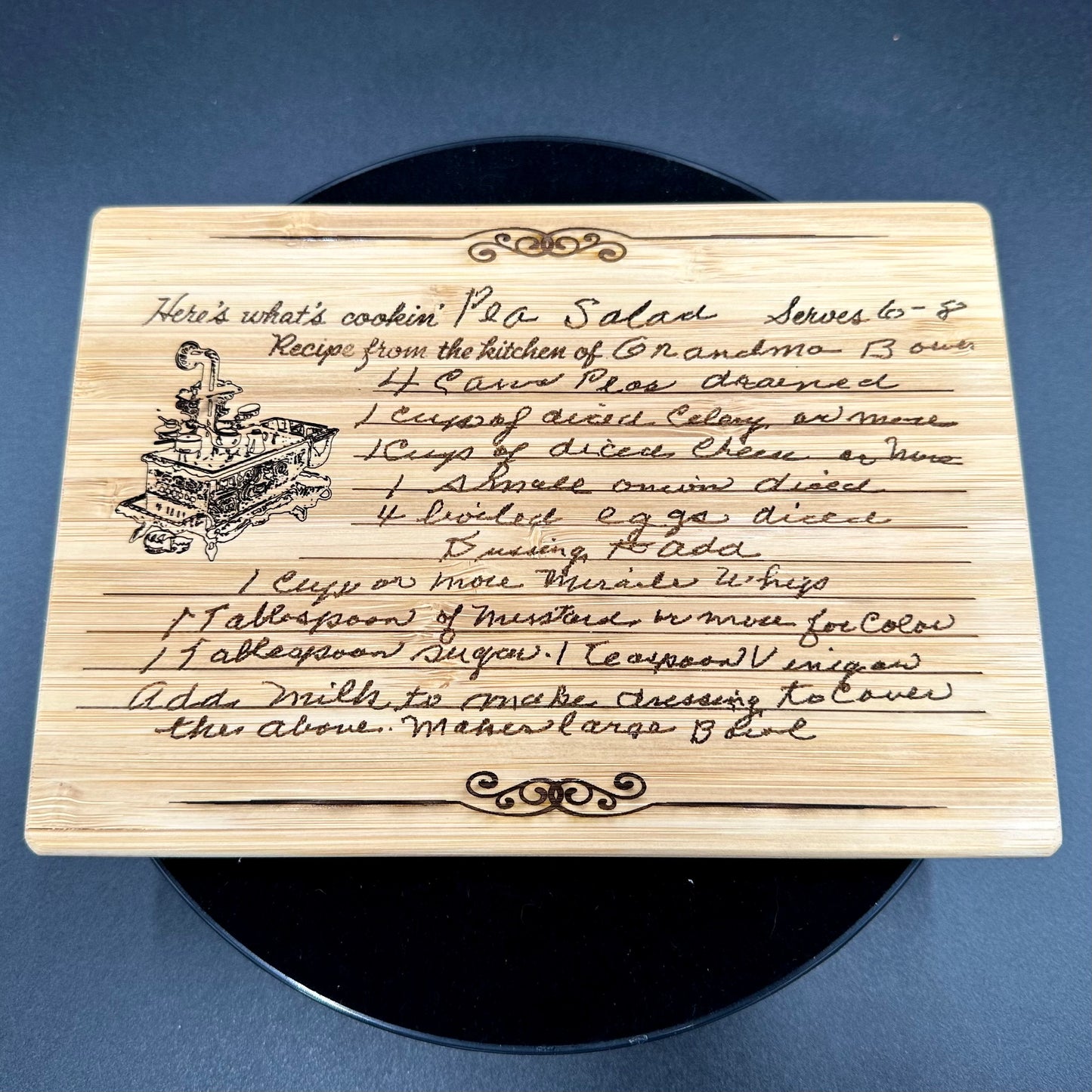 Custom Laser Engraved Recipe Cutting Board