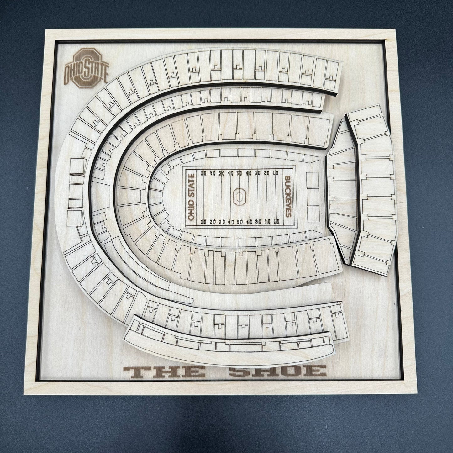 Laser Cut and Engraved Sports Stadium!