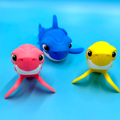 Baby Shark Family Articulating Figurines 3D Printed Shark Figurine