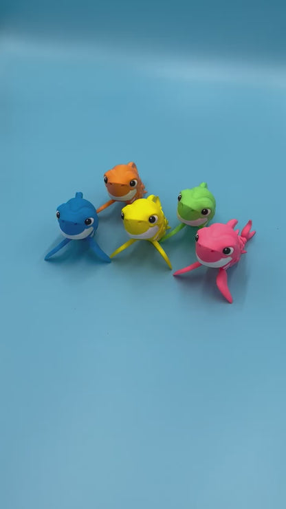 Baby Shark Family Articulating Figurines 3D Printed Shark Figurine